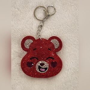 Care Bear Red Rhinestone Keychain Bag Charm